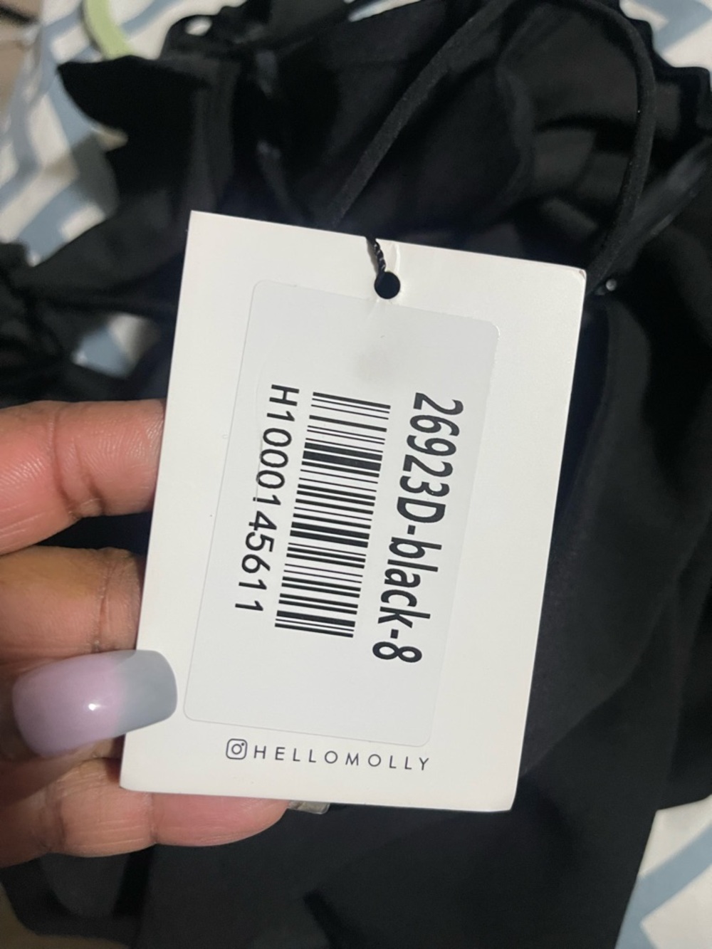 NWT Hello Molly Black Ruffle V-Neck Midi Dress - Picture 5 of 7